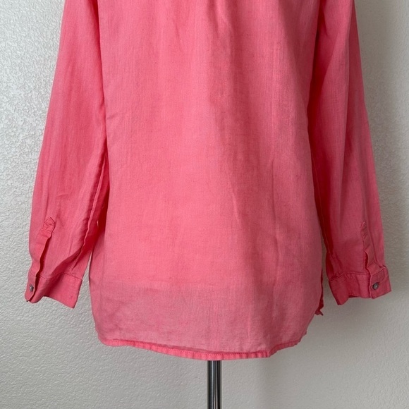 Old Navy Linen Blend Pink Long Sleeves Popover Top, Sz Small - Picture 9 of 12